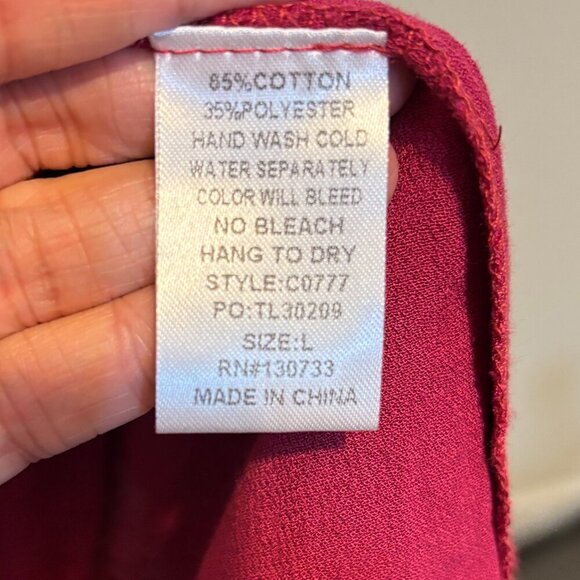 Umgee Burgundy Red Sequin Embroidered Floral Sequin Bird Long Sleeve Dress - Picture 8 of 10